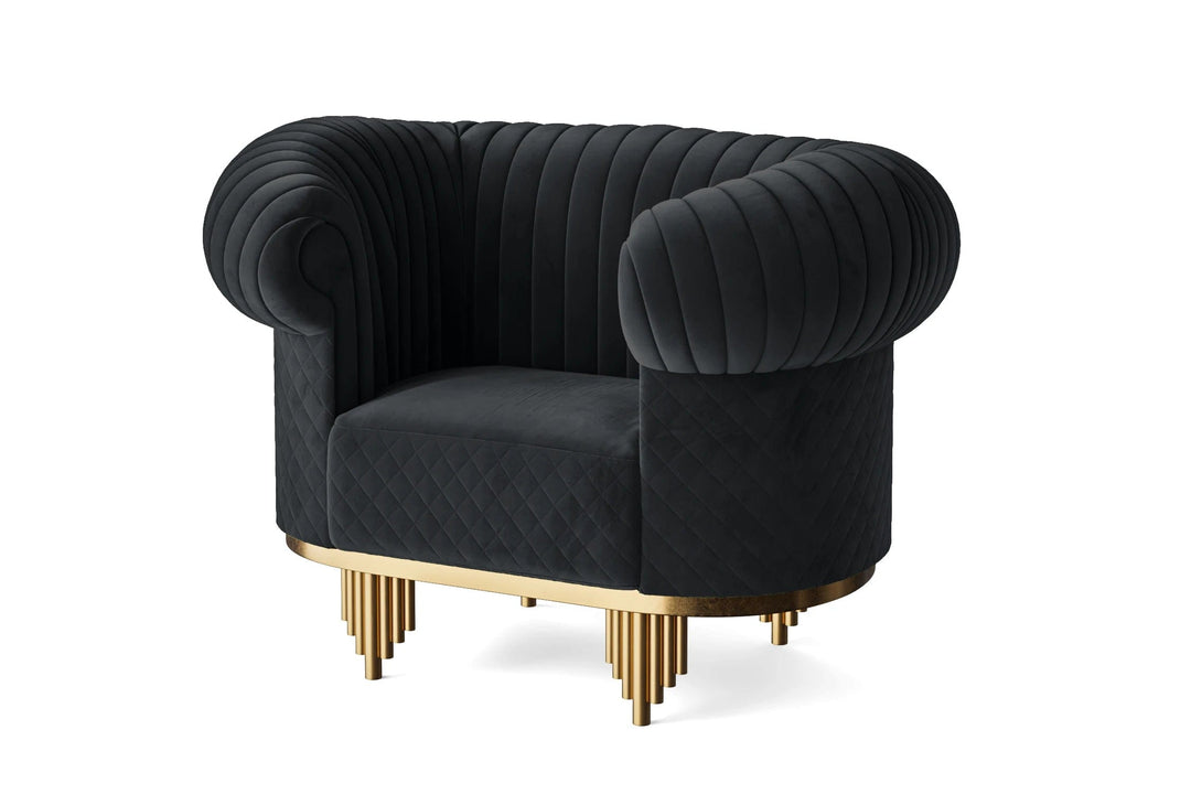 LIVELUSSO Armchair Viterbo Armchair Dark Grey Velvet