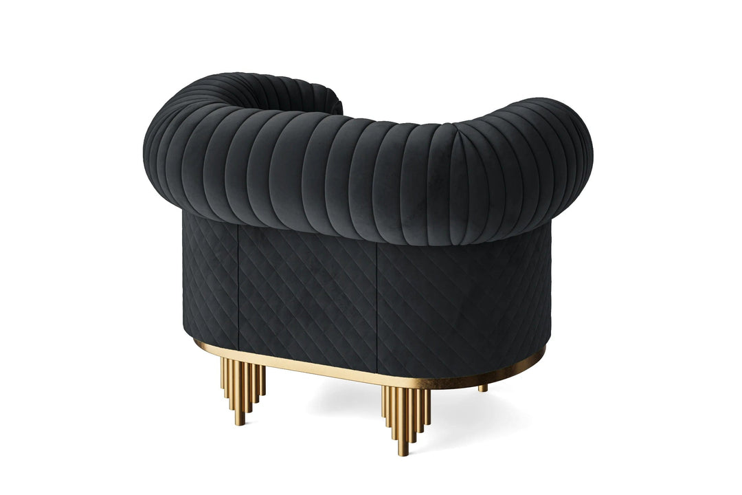 LIVELUSSO Armchair Viterbo Armchair Dark Grey Velvet