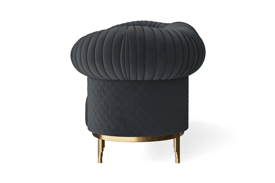 LIVELUSSO Armchair Viterbo Armchair Dark Grey Velvet