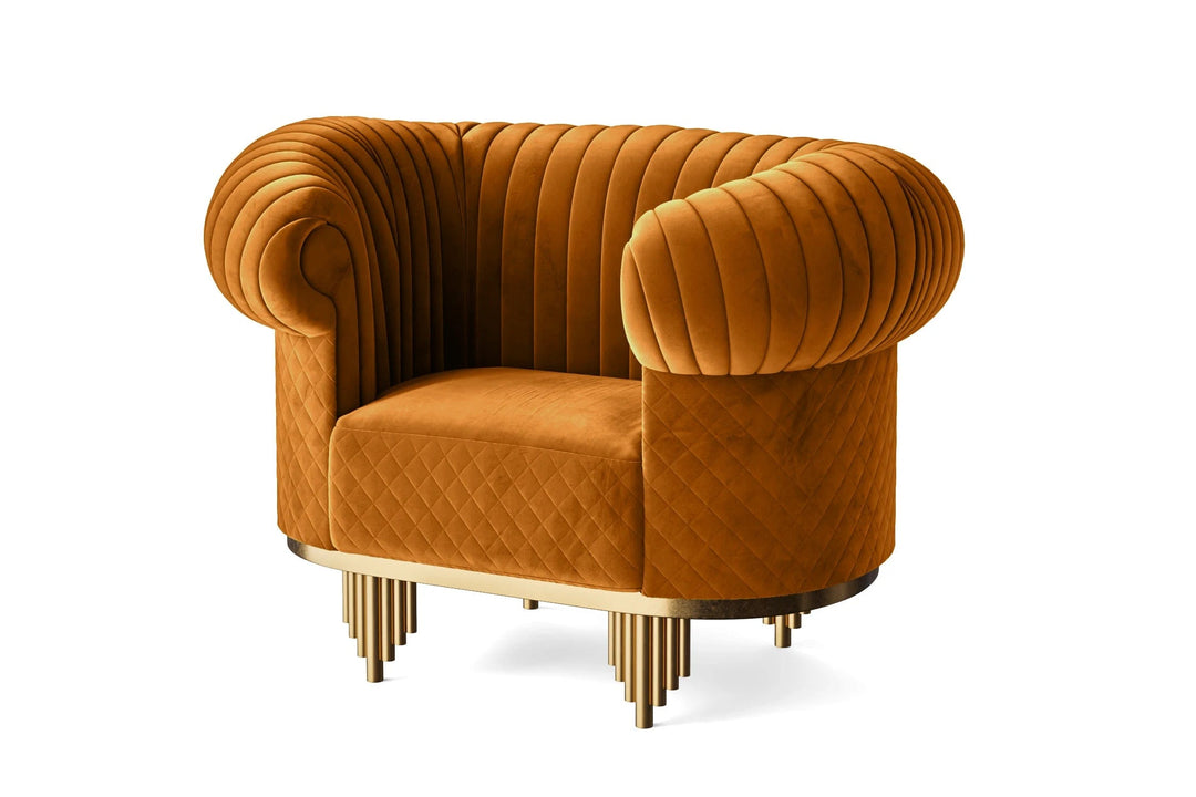 LIVELUSSO Armchair Viterbo Armchair Gold Velvet