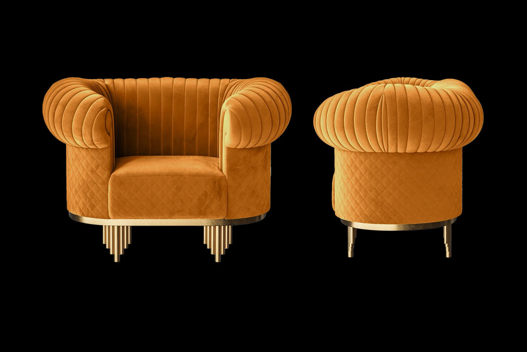 LIVELUSSO Armchair Viterbo Armchair Gold Velvet