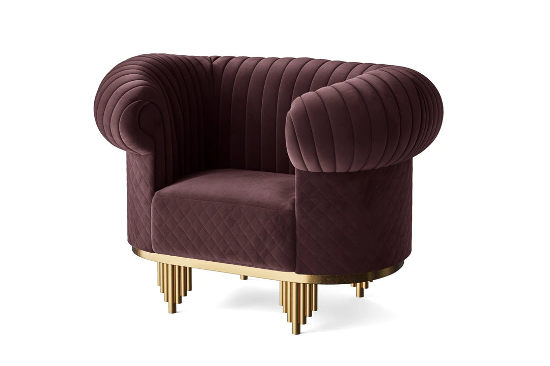 LIVELUSSO Armchair Viterbo Armchair Grape Velvet