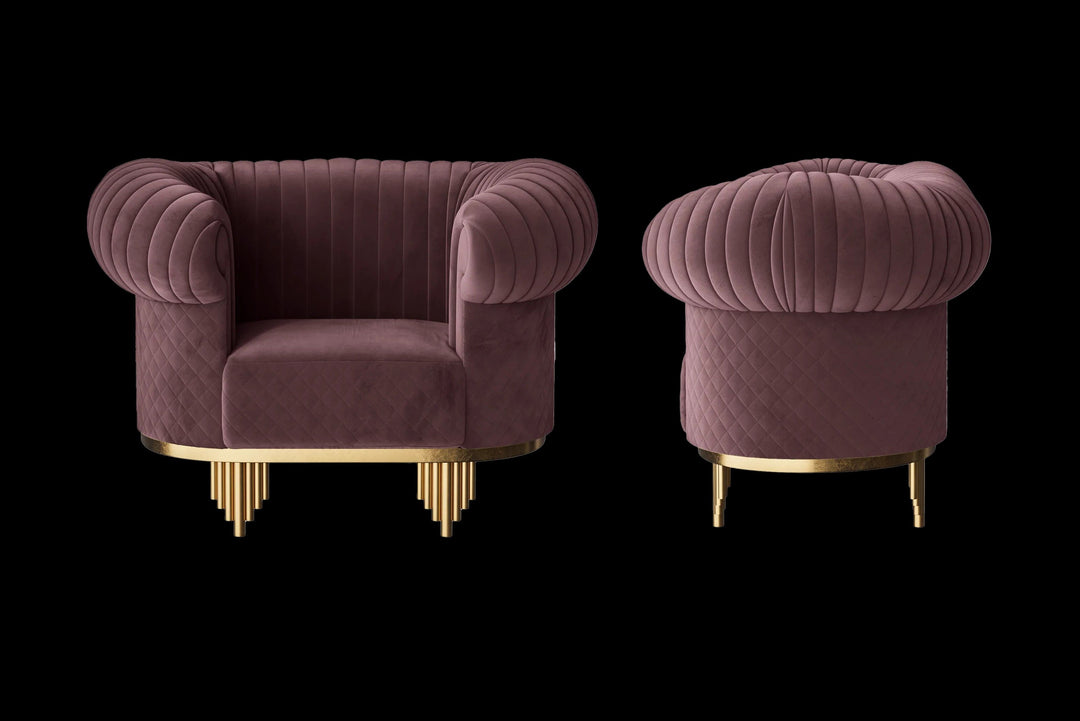 LIVELUSSO Armchair Viterbo Armchair Grape Velvet