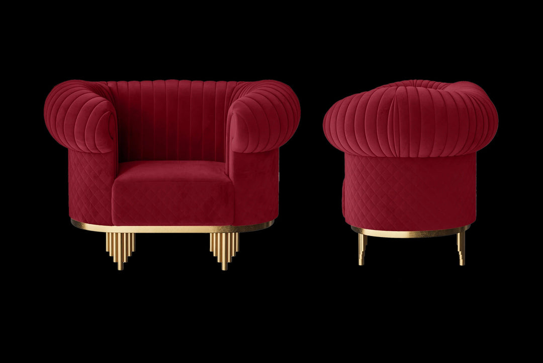 LIVELUSSO Armchair Viterbo Armchair Red Velvet