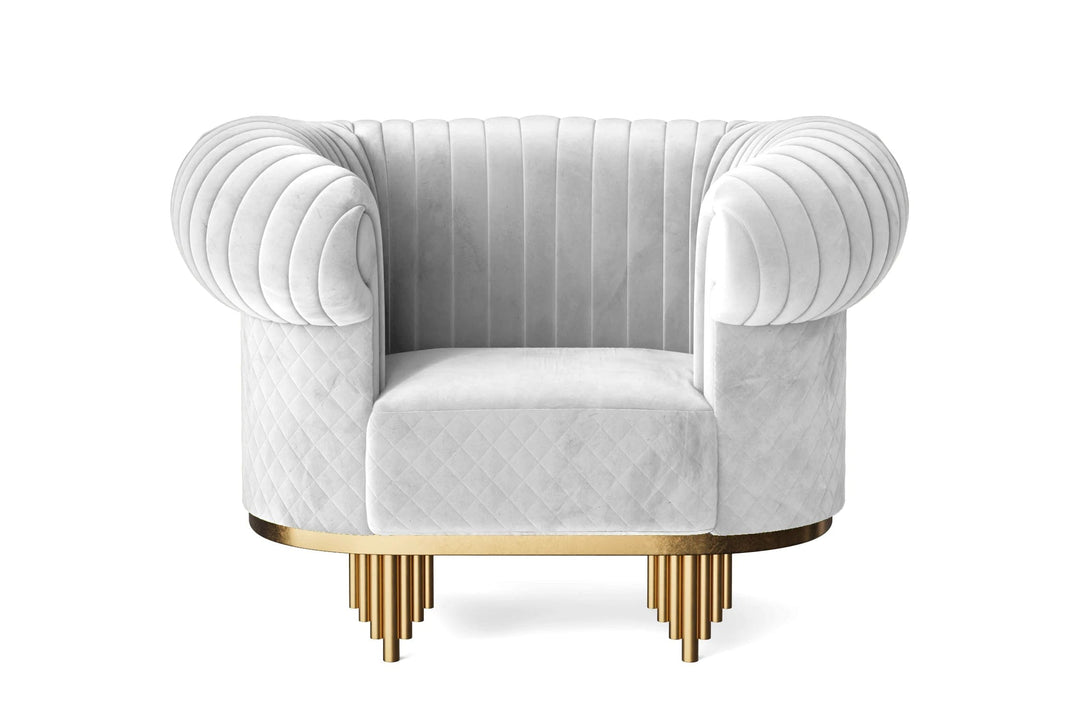 LIVELUSSO Armchair Viterbo Armchair White Velvet