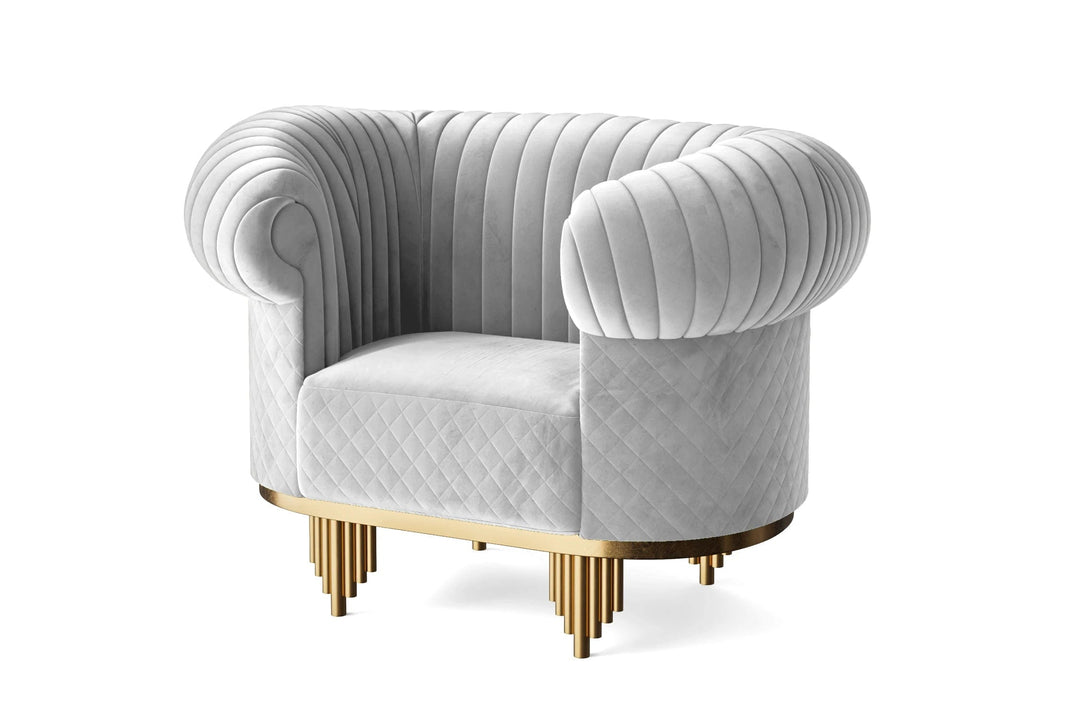 LIVELUSSO Armchair Viterbo Armchair White Velvet