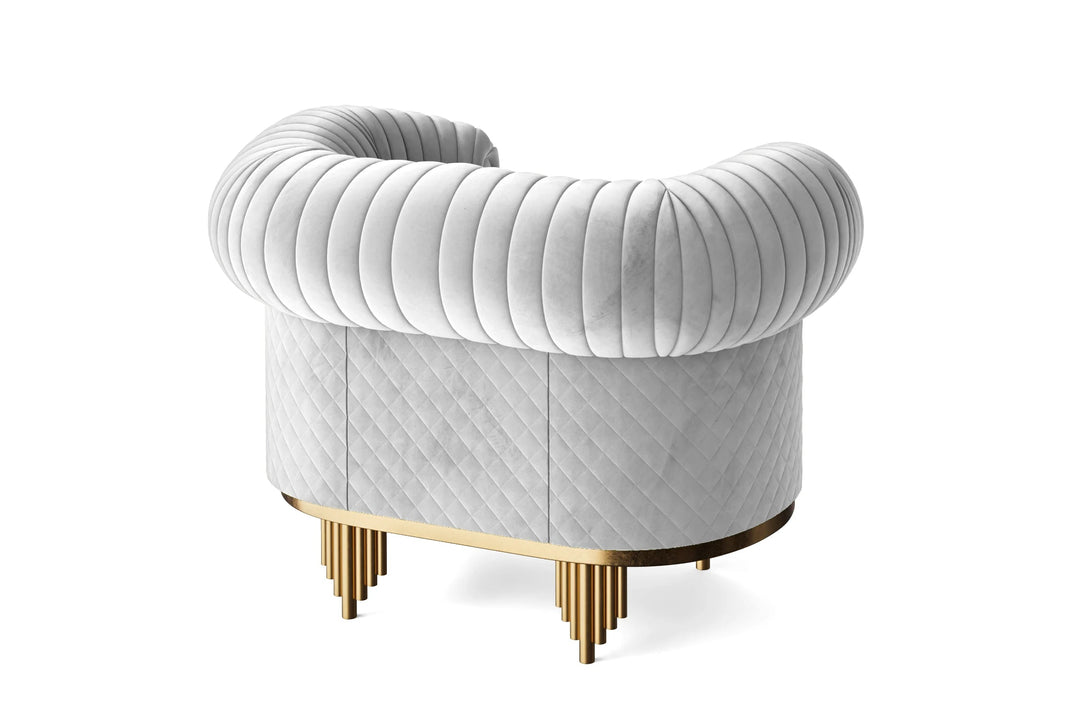 LIVELUSSO Armchair Viterbo Armchair White Velvet