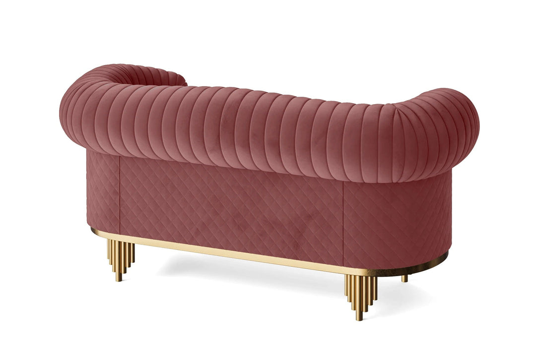 LIVELUSSO Sofa Viterbo 2 Seater Sofa Pink Velvet