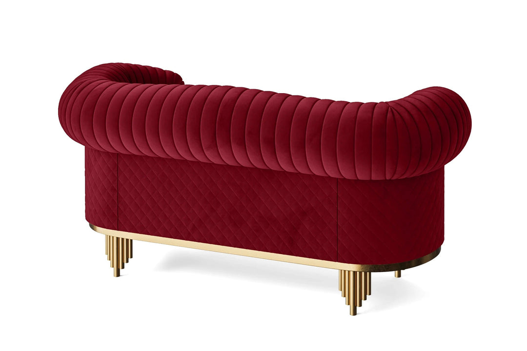 LIVELUSSO Sofa Viterbo 2 Seater Sofa Red Velvet