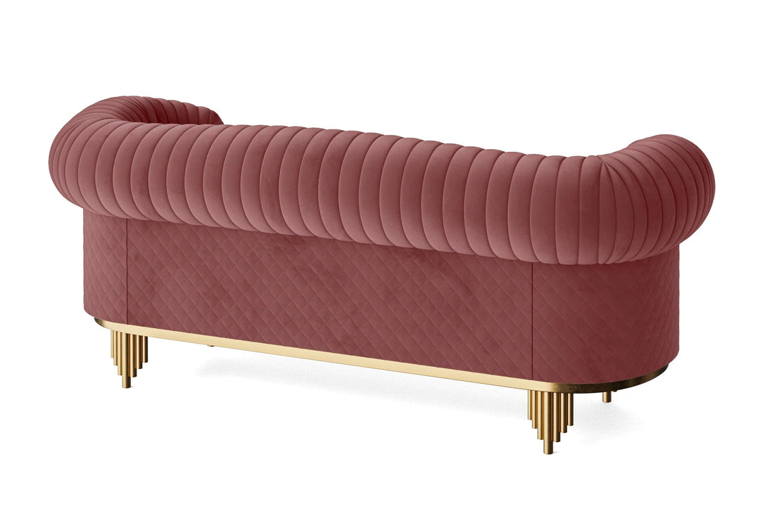 LIVELUSSO Sofa Viterbo 3 Seater Sofa Pink Velvet