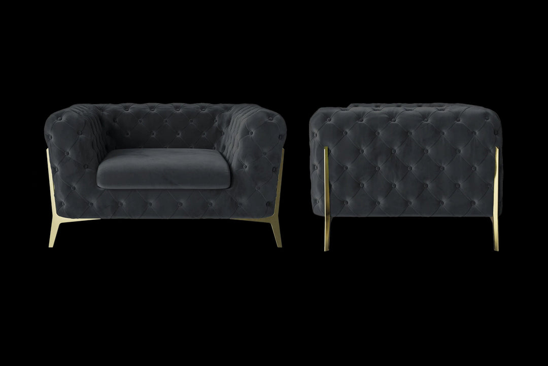 LIVELUSSO Armchair Vito Armchair Dark Grey Velvet