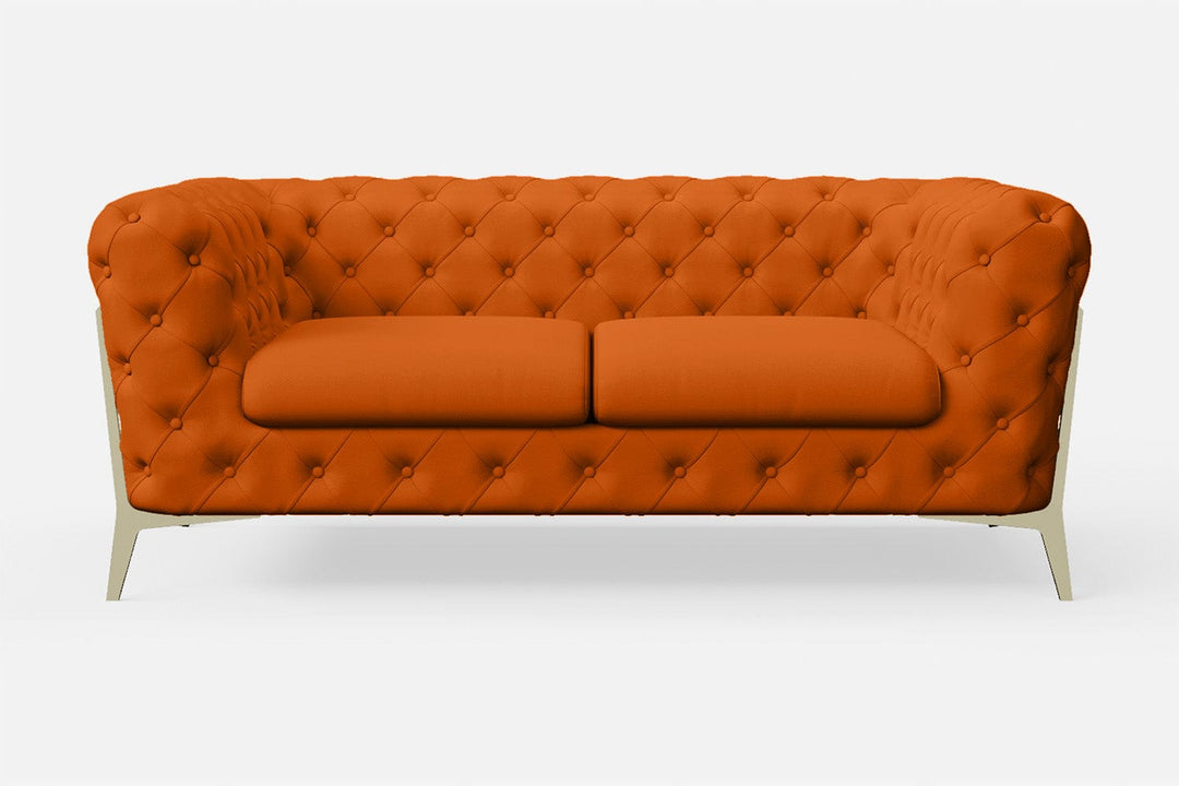 LIVELUSSO Sofa Vito 2 Seater Sofa Orange Leather