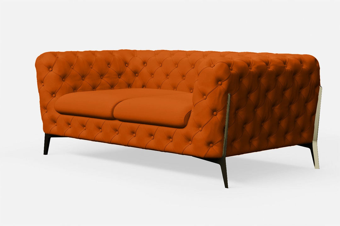 LIVELUSSO Sofa Vito 2 Seater Sofa Orange Leather