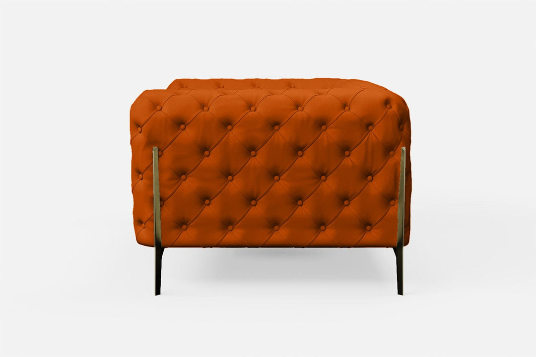 LIVELUSSO Sofa Vito 2 Seater Sofa Orange Leather