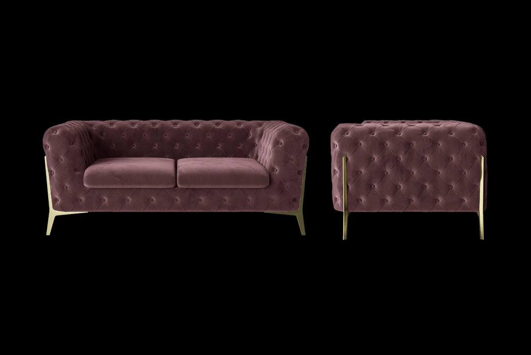 LIVELUSSO Sofa Vito 2 Seater Sofa Grape Velvet