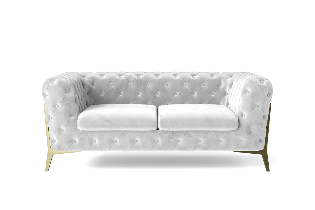 LIVELUSSO Sofa Vito 2 Seater Sofa White Velvet