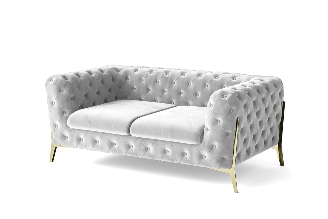 LIVELUSSO Sofa Vito 2 Seater Sofa White Velvet