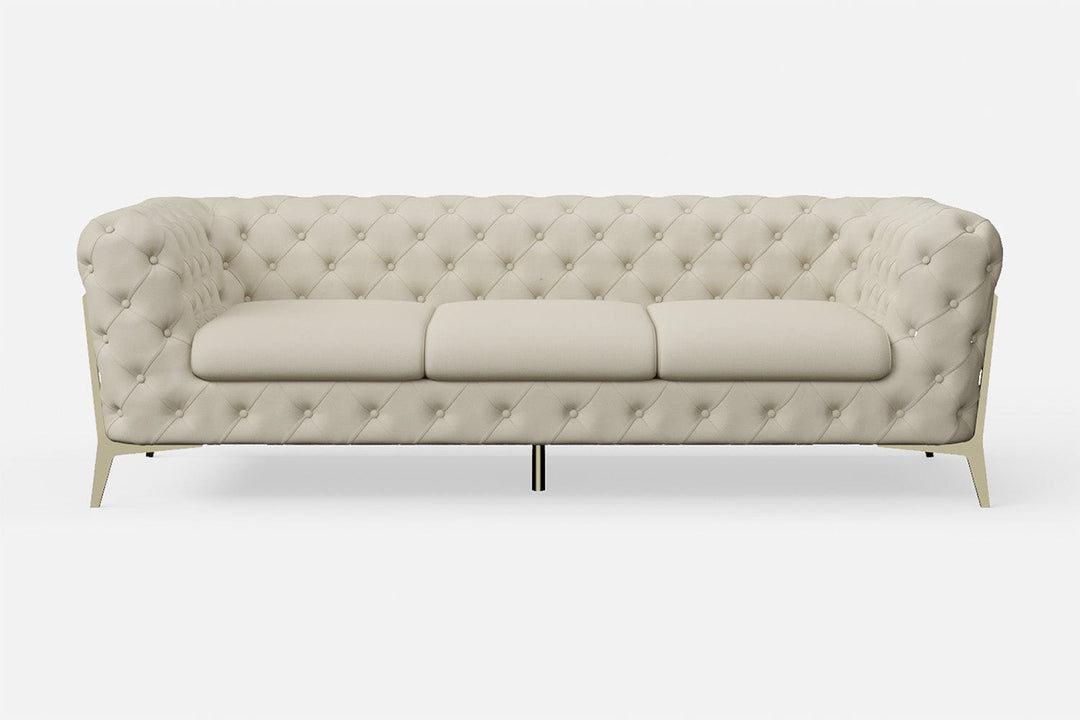 LIVELUSSO Sofa Vito 3 Seater Sofa Cream Leather