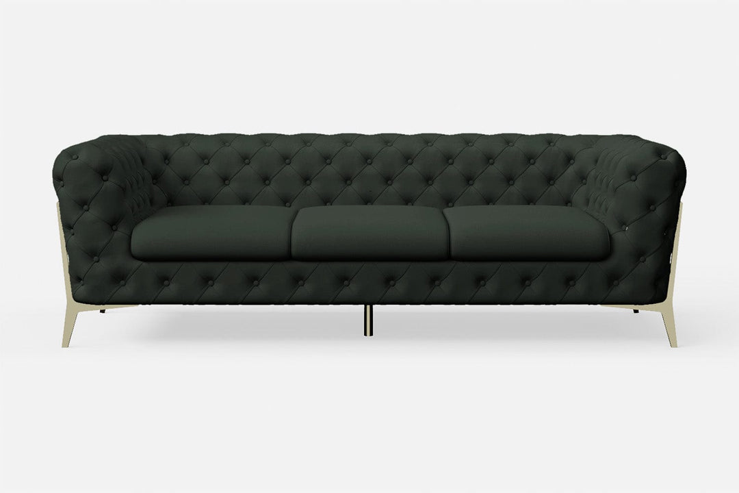 LIVELUSSO Sofa Vito 3 Seater Sofa Green Leather