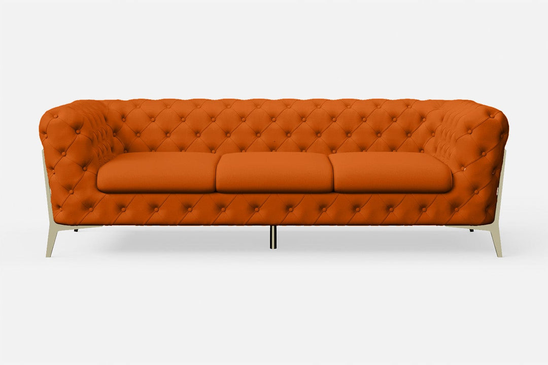 LIVELUSSO Sofa Vito 3 Seater Sofa Orange Leather