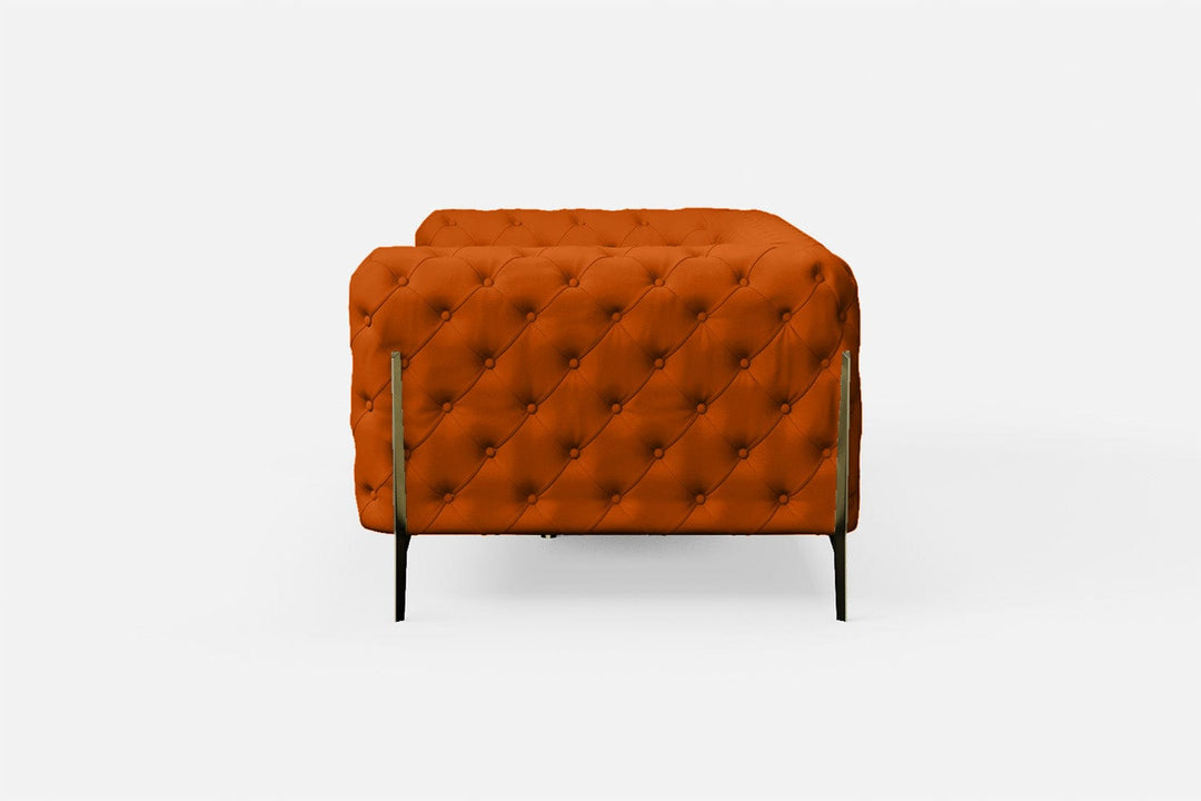 LIVELUSSO Sofa Vito 3 Seater Sofa Orange Leather