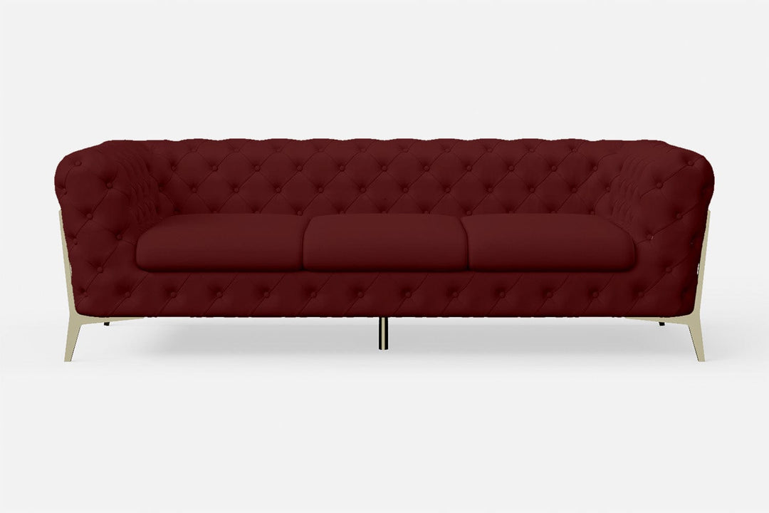 LIVELUSSO Sofa Vito 3 Seater Sofa Red Leather