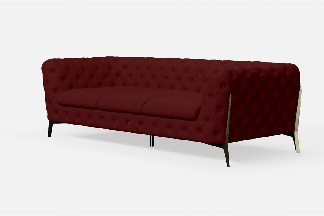 LIVELUSSO Sofa Vito 3 Seater Sofa Red Leather