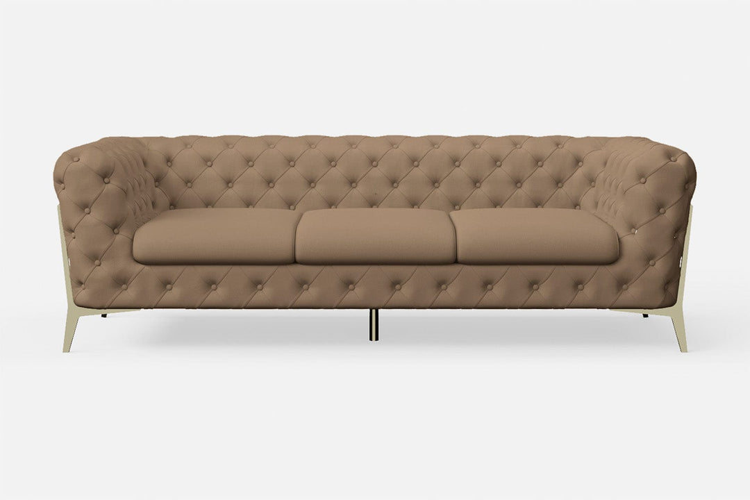 LIVELUSSO Sofa Vito 3 Seater Sofa Stone Leather