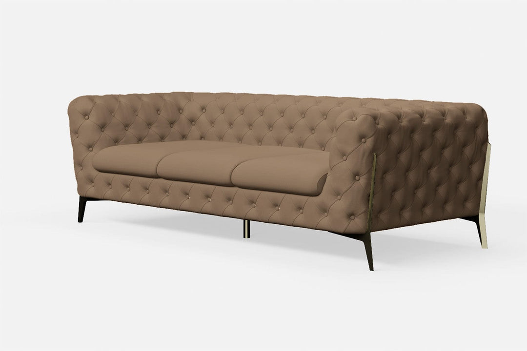 LIVELUSSO Sofa Vito 3 Seater Sofa Stone Leather