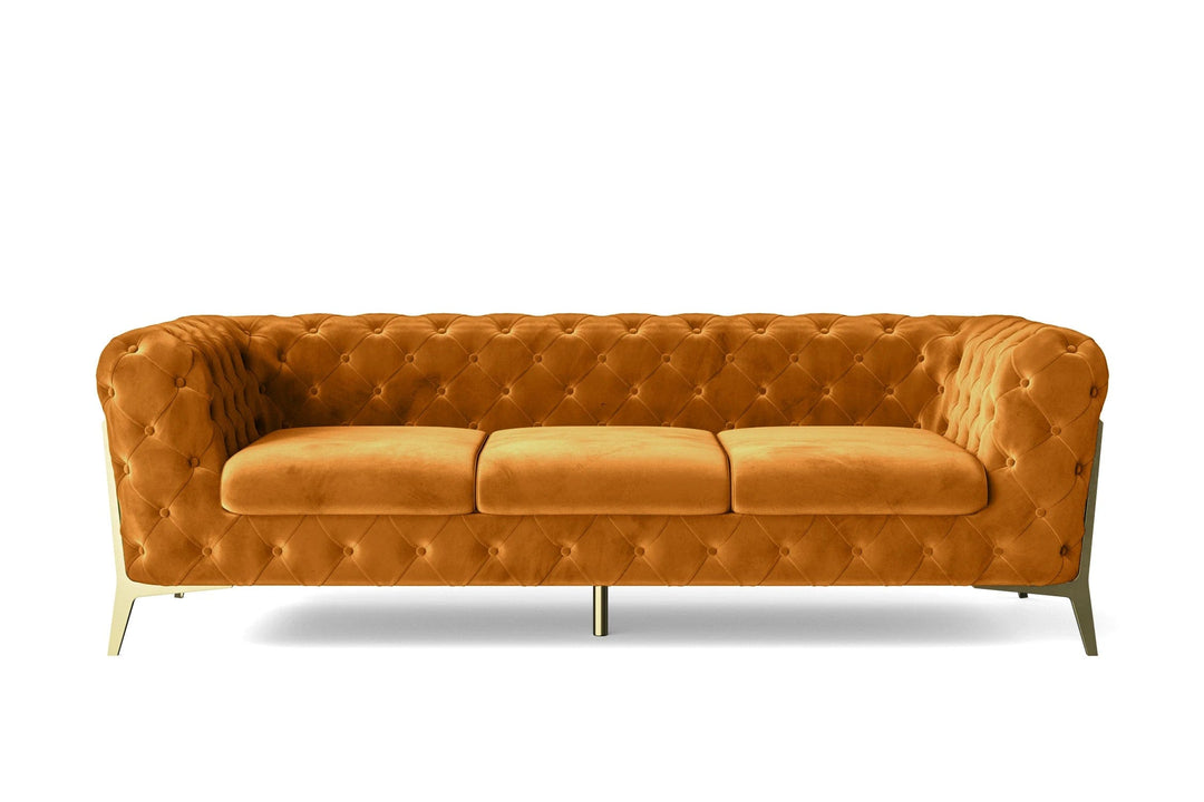 LIVELUSSO Sofa Vito 3 Seater Sofa Gold Velvet