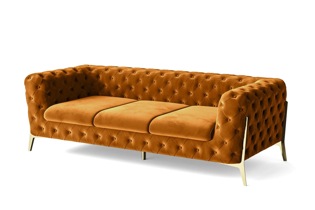 LIVELUSSO Sofa Vito 3 Seater Sofa Gold Velvet