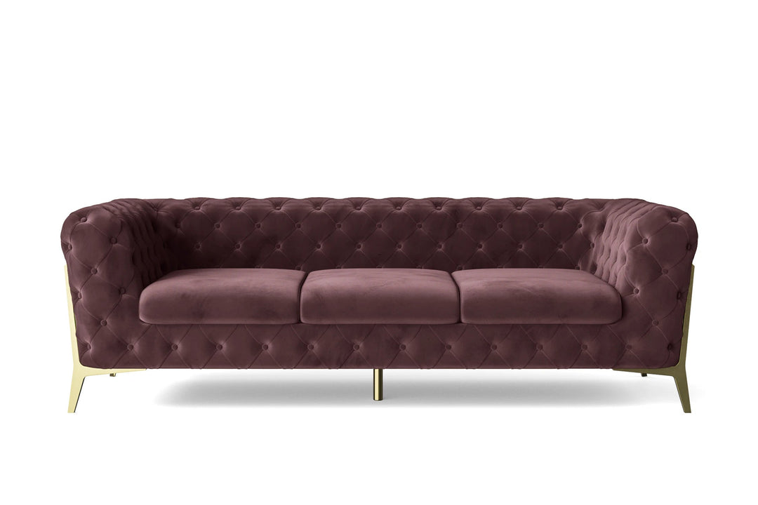 LIVELUSSO Sofa Vito 3 Seater Sofa Grape Velvet