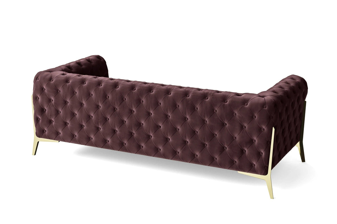 LIVELUSSO Sofa Vito 3 Seater Sofa Grape Velvet