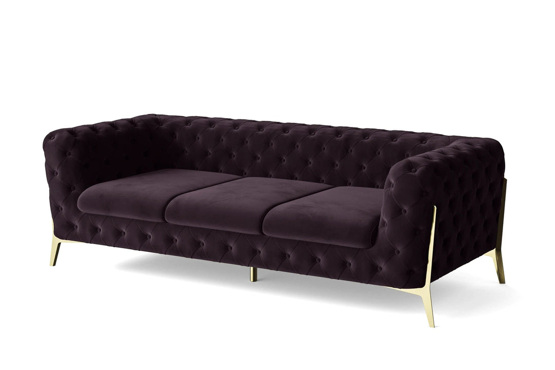 LIVELUSSO Sofa Vito 3 Seater Sofa Purple Velvet