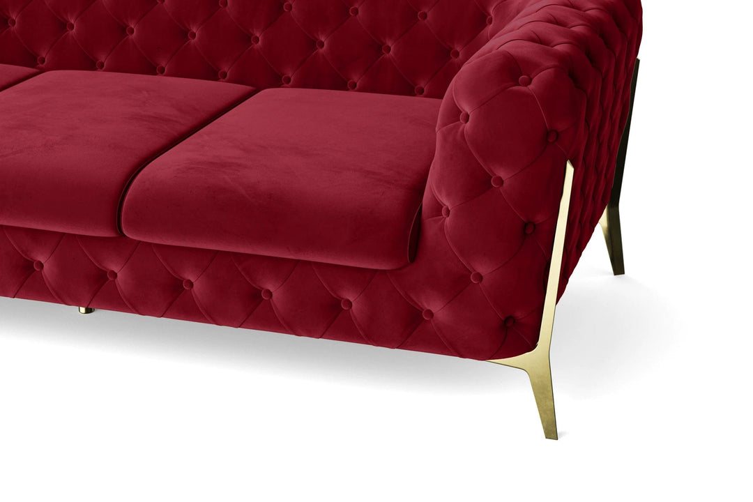 LIVELUSSO Sofa Vito 3 Seater Sofa Red Velvet