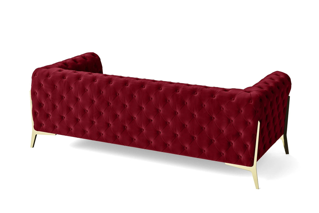 LIVELUSSO Sofa Vito 3 Seater Sofa Red Velvet