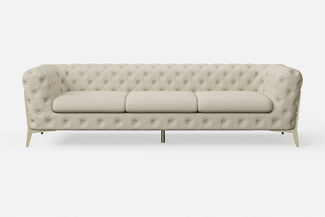 LIVELUSSO Sofa Vito 4 Seater Sofa Cream Leather