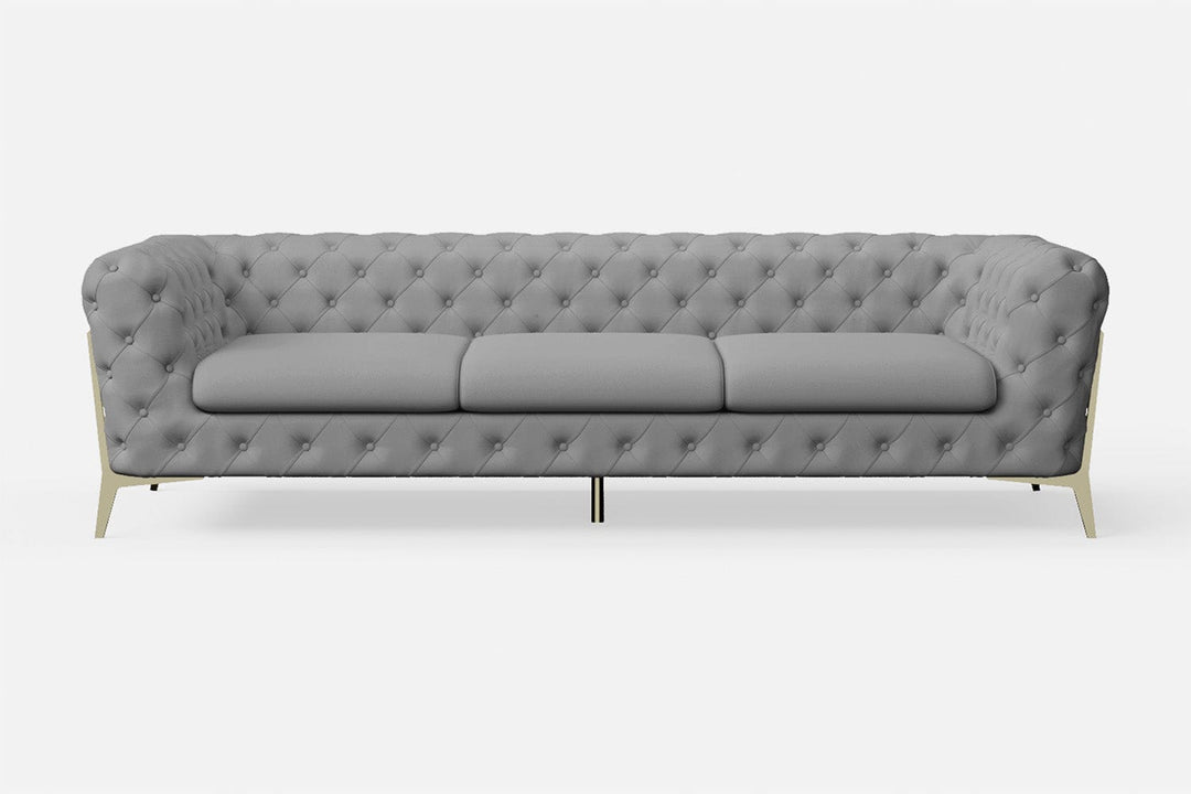 LIVELUSSO Sofa Vito 4 Seater Sofa Grey Leather