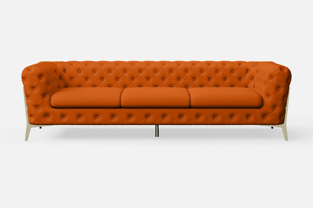 LIVELUSSO Sofa Vito 4 Seater Sofa Orange Leather