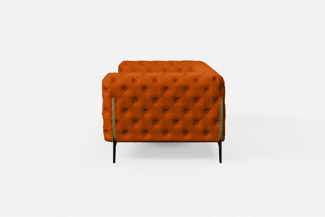 LIVELUSSO Sofa Vito 4 Seater Sofa Orange Leather