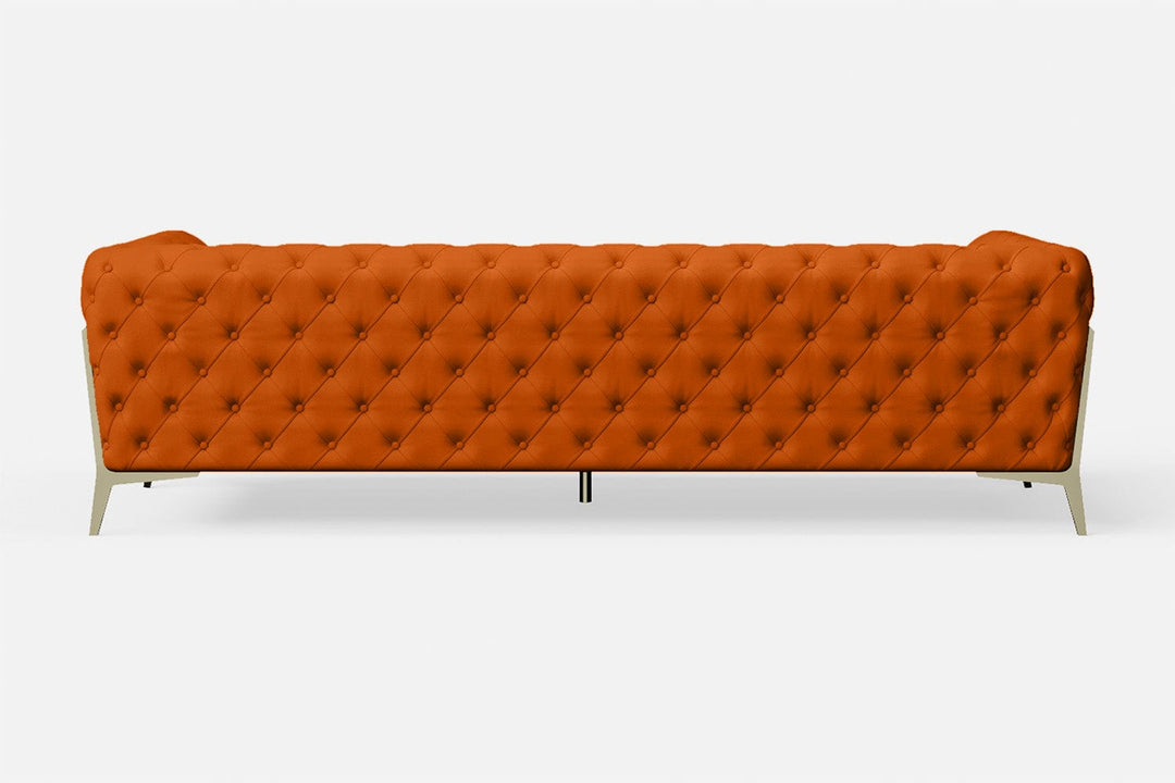 LIVELUSSO Sofa Vito 4 Seater Sofa Orange Leather