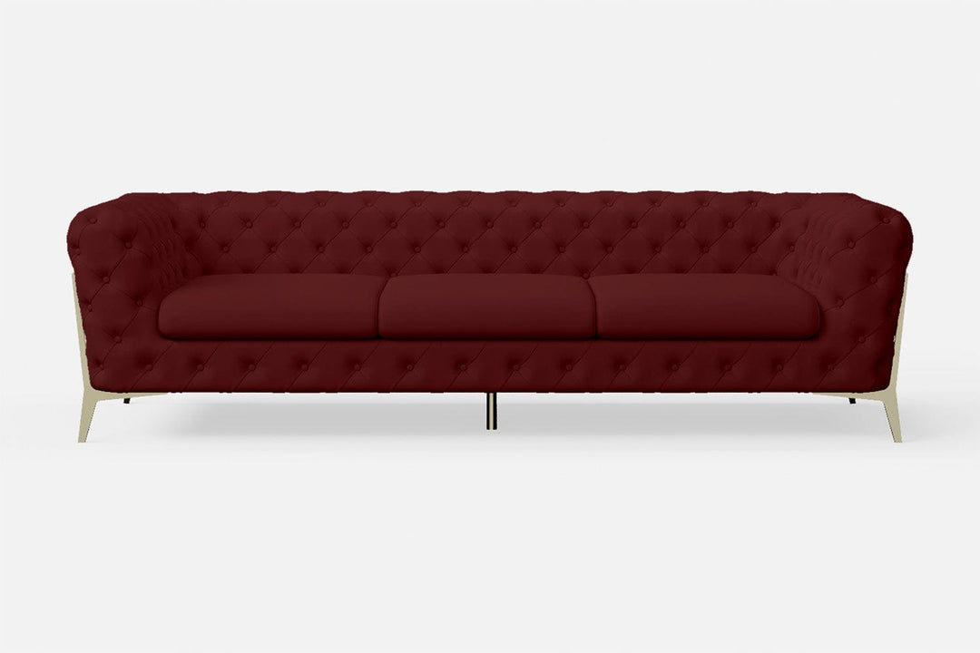 LIVELUSSO Sofa Vito 4 Seater Sofa Red Leather