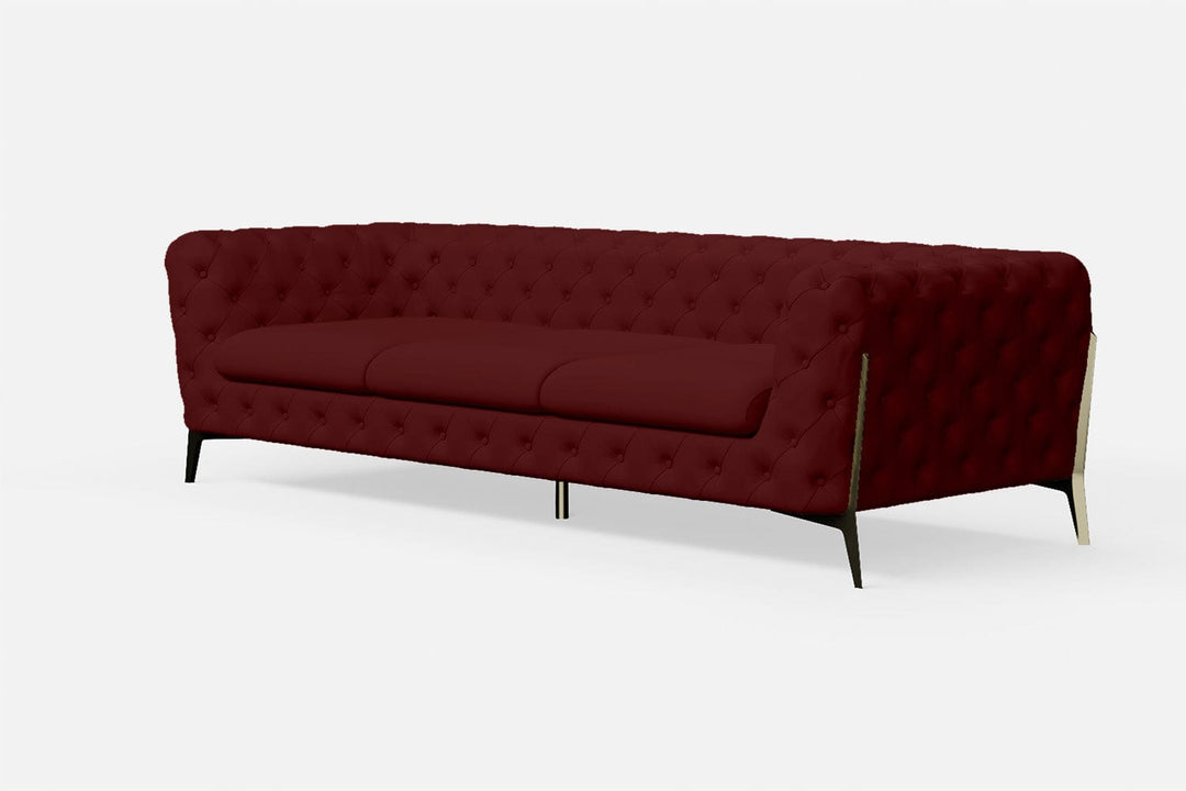 LIVELUSSO Sofa Vito 4 Seater Sofa Red Leather