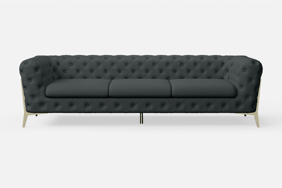 LIVELUSSO Sofa Vito 4 Seater Sofa Slate Leather