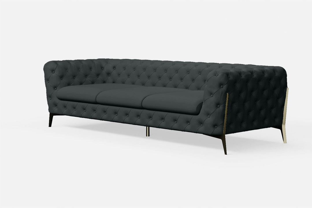 LIVELUSSO Sofa Vito 4 Seater Sofa Slate Leather