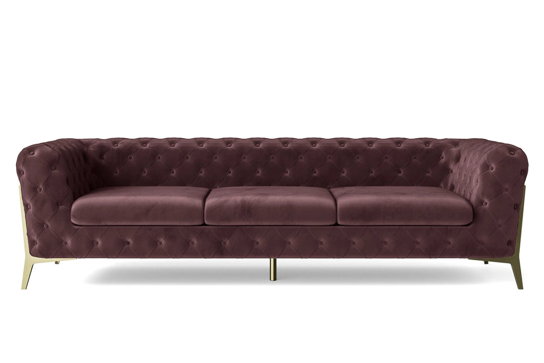 LIVELUSSO Sofa Vito 4 Seater Sofa Grape Velvet