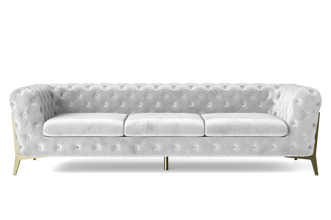 LIVELUSSO Sofa Vito 4 Seater Sofa White Velvet